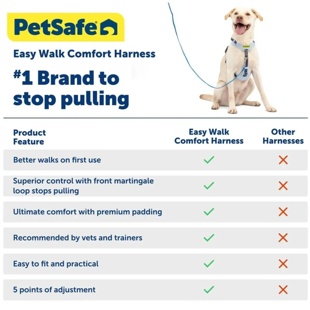 PetSafe Easy Walk Comfort Reflective No Pull Dog Harness Black M/L 24-34